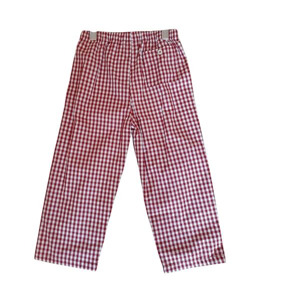 Edgehill Collection Boys Red White Gingham Pull On Pants 5 NEW Christmas - Picture 2 of 2
